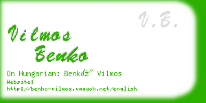 vilmos benko business card